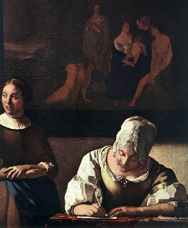 VERMEER VAN DELFT, Jan Lady Writing a Letter with Her Maid (detail) set China oil painting art